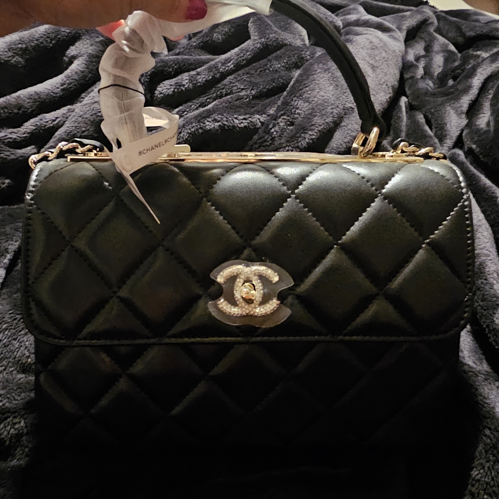 Black Quilted Leather Handbag